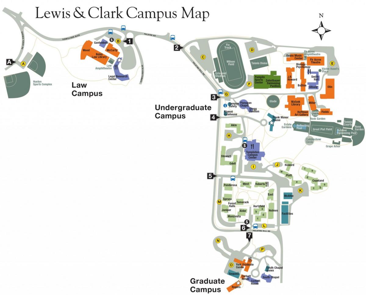 mapa de lewis i clark College