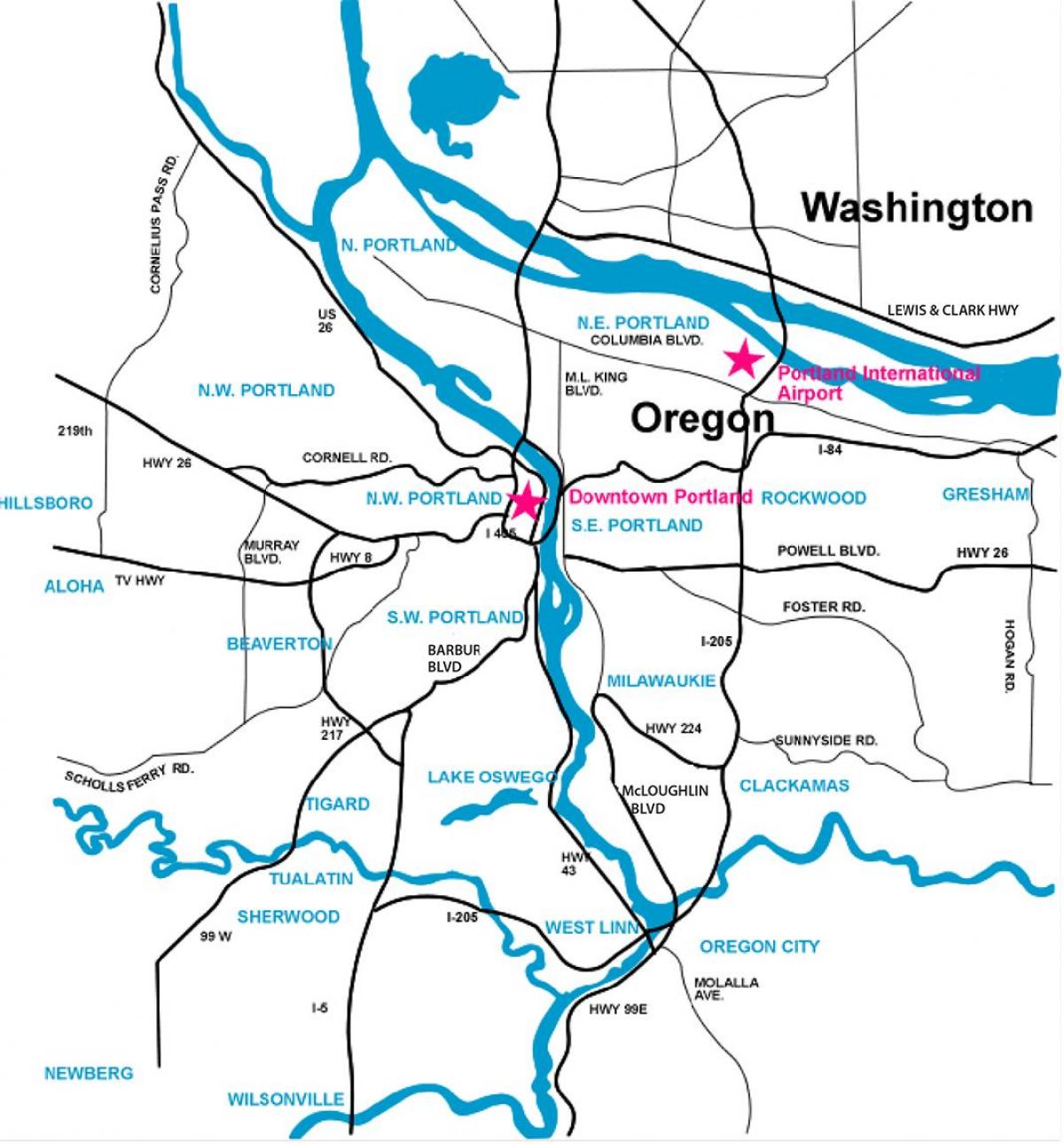 Zona de Portland mapa