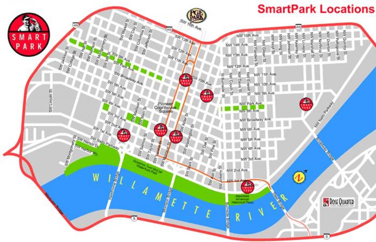 mapa de Portland smart parc