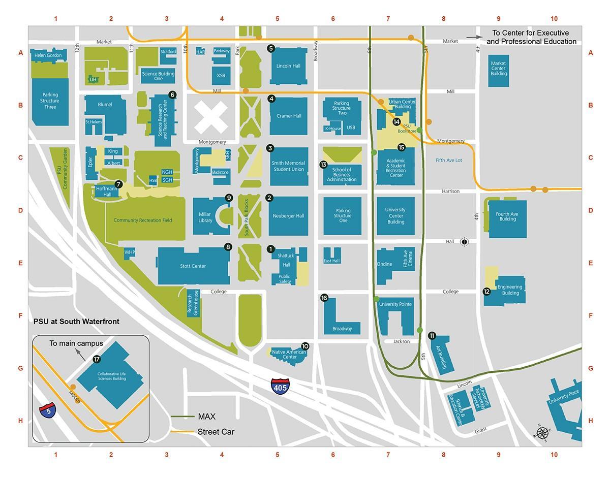 PDX Campus mapa