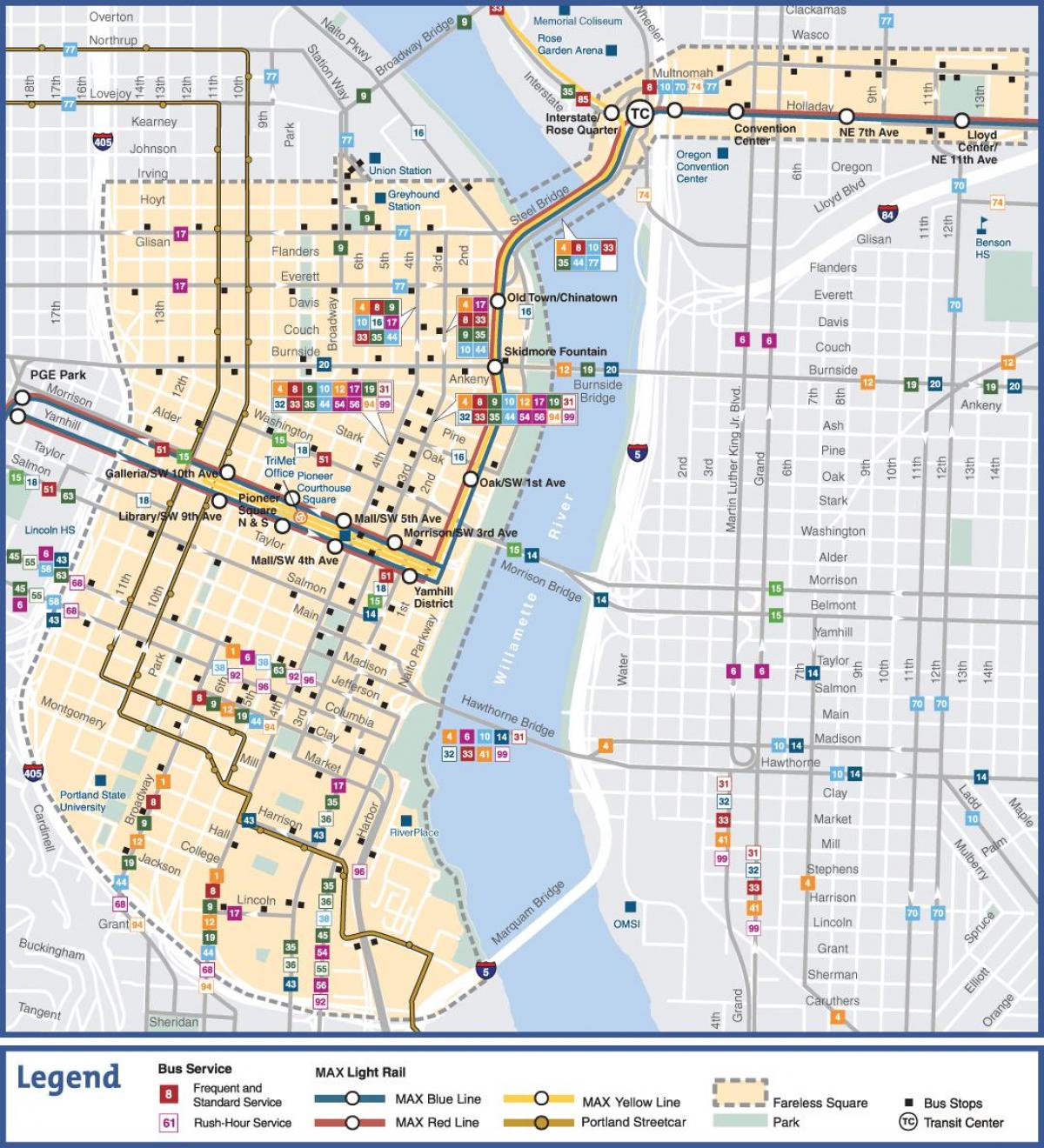 trànsit mapa Portland