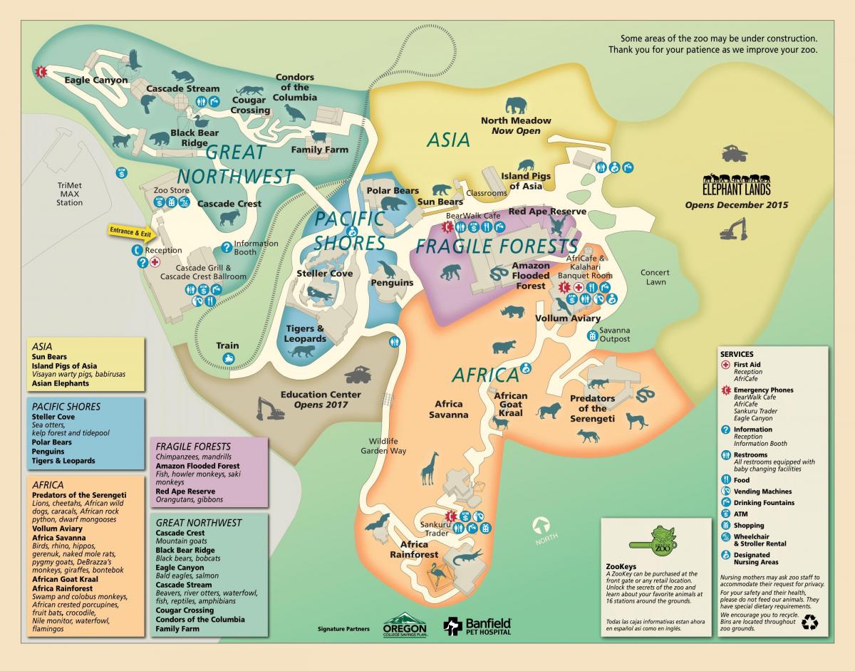 mapa de Portland Zoo