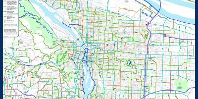 Mapa de Portland bicicleta