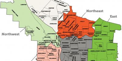 Portland suburbis mapa