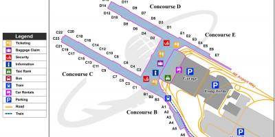 Mapa de Portland l'aeroport internacional de