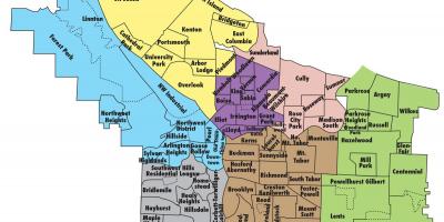 Mapa de Portland barris